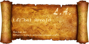Löbel Arnold névjegykártya